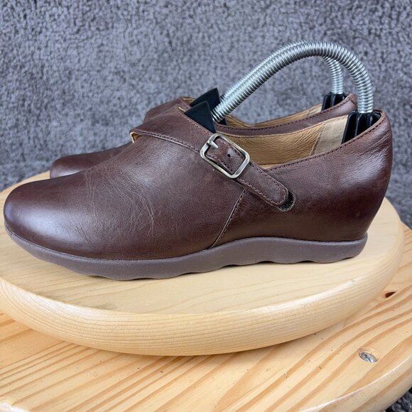 Dansko Shoe Marisa Hidden Wedge Heel Womens Size 8 Brown Leather Casual Loafer - Picture 1 of 8